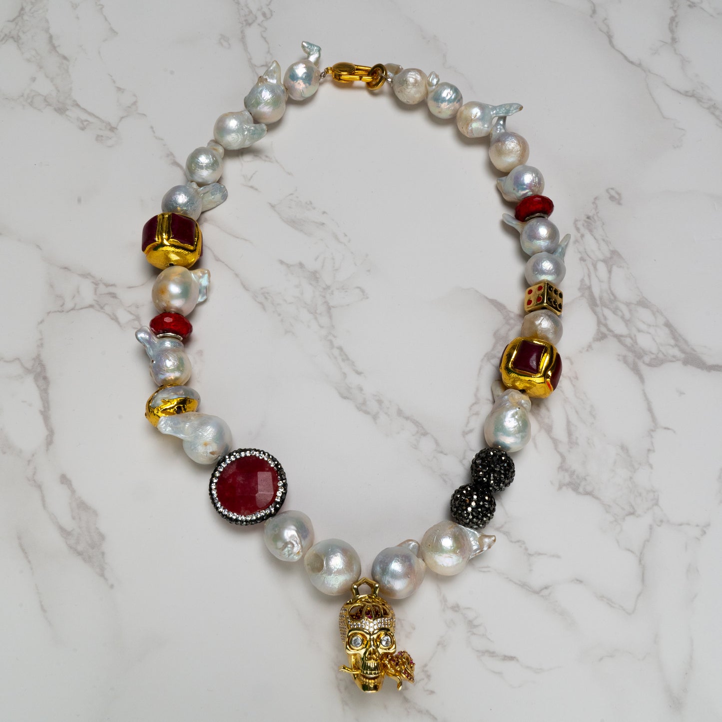 ROYALTY FIREBALL PEARL NECKLACE